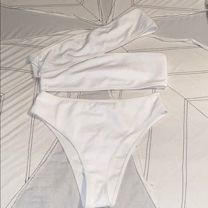 White high waisted bathing suit